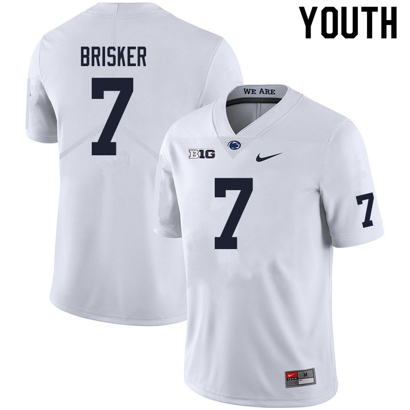 NCAA Nike Youth Penn State Nittany Lions Jaquan Brisker #7 College Football Authentic White Stitched Jersey MXM0398JG